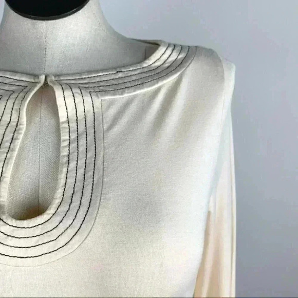 Strazzi Womens top size XL cream keyhole neck - Picture 2 of 10